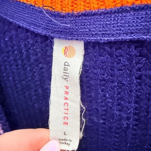 Daily Practice Anthropologie Oversized V Neck Cardigan Sweater Letter A Large - Picture 5 of 6